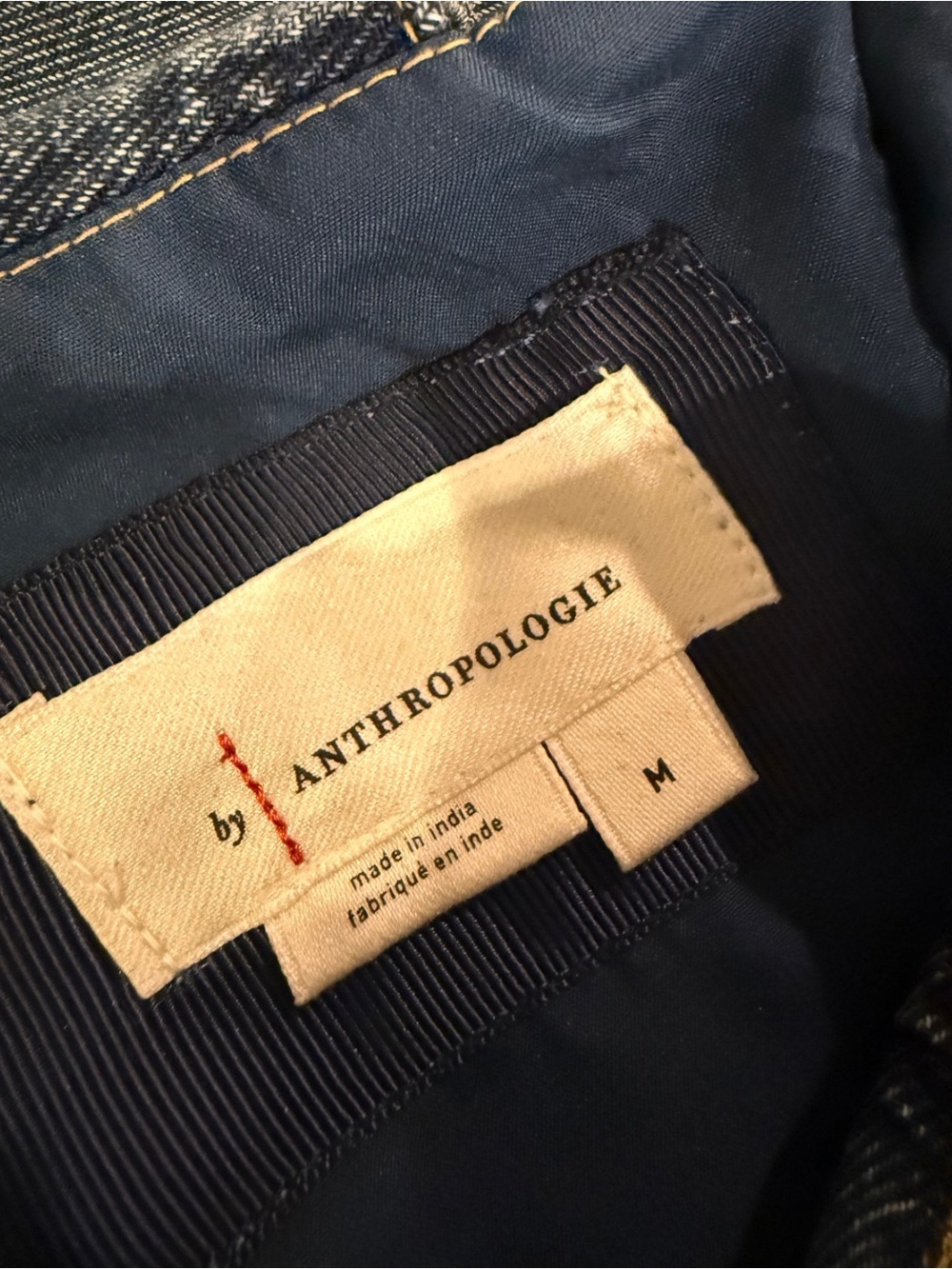 Anthropologie Denim Tiered Maxi Dress Blue Size M Smocked Back - Picture 2 of 8